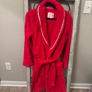 Victoria’s Secret‎ Short Cozy Robe Red Fleece Plush Belted Small S/P